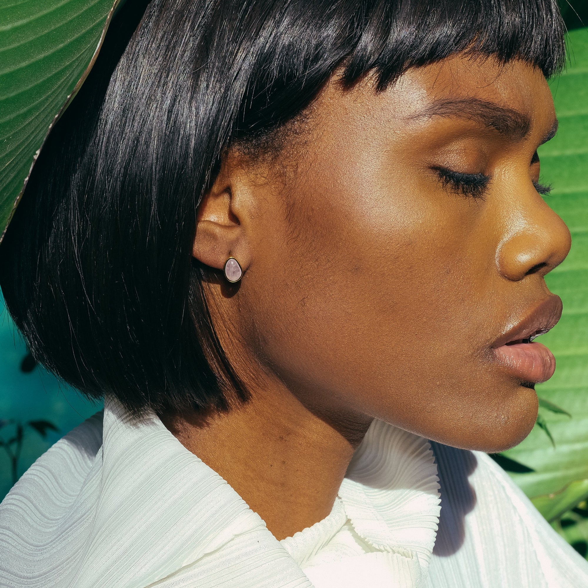 Berry Earrings | 18K Gold Plated | Rose Quartz