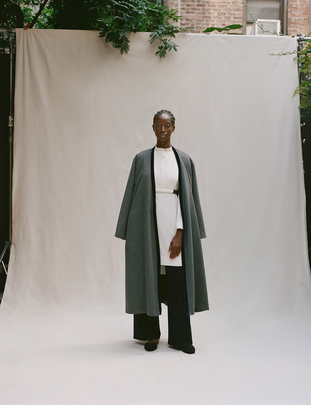 Womens | The Cashmere Wrap Coat | Charcoal