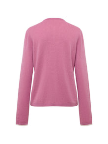 Layered Collar Soft Wool Cashmere Old Money Style Sweater | Pink
