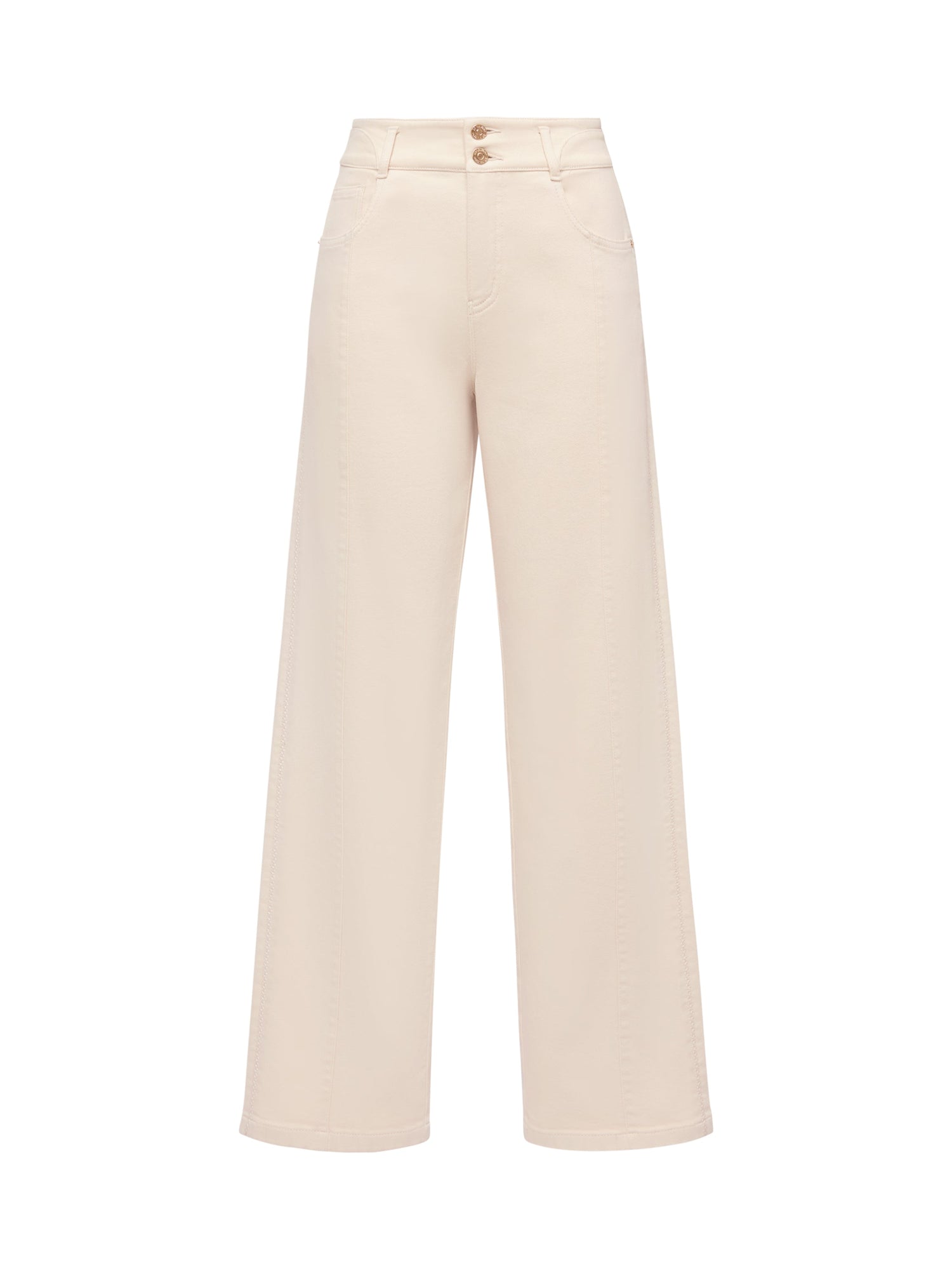 High-Waisted Wide-Leg Jean | Beige