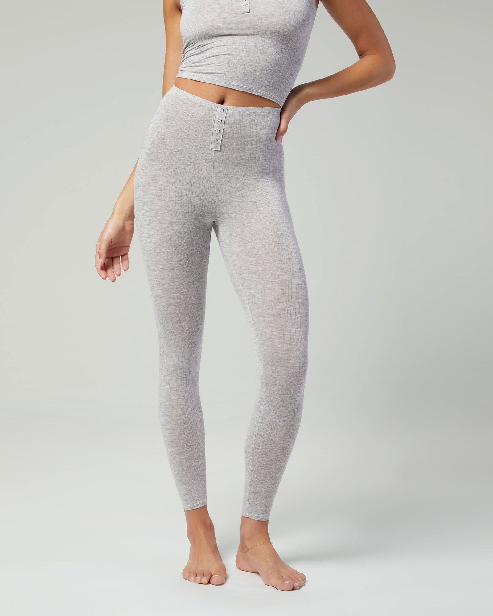 IVL Collective | Snap Front Legging | Heather Grey