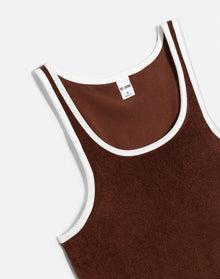 Womens | Scoop Neck Terry Tank | Brunette