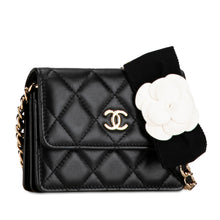 Chanel Pre-Owned Quilted Lambskin My Chanel Lady Card Holder On Chain | Women | Black