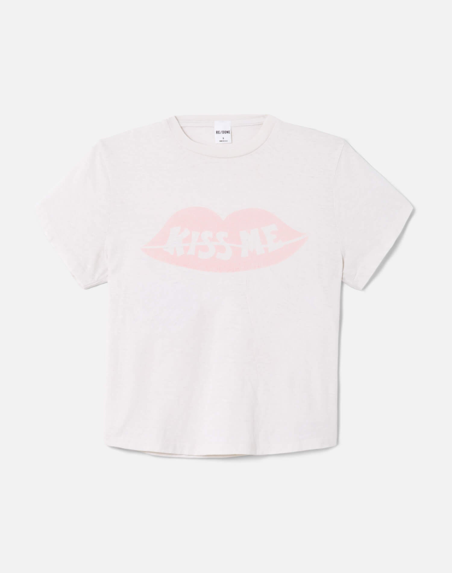 Womens | 50s Boxy Tee Kiss Me | Vintage White
