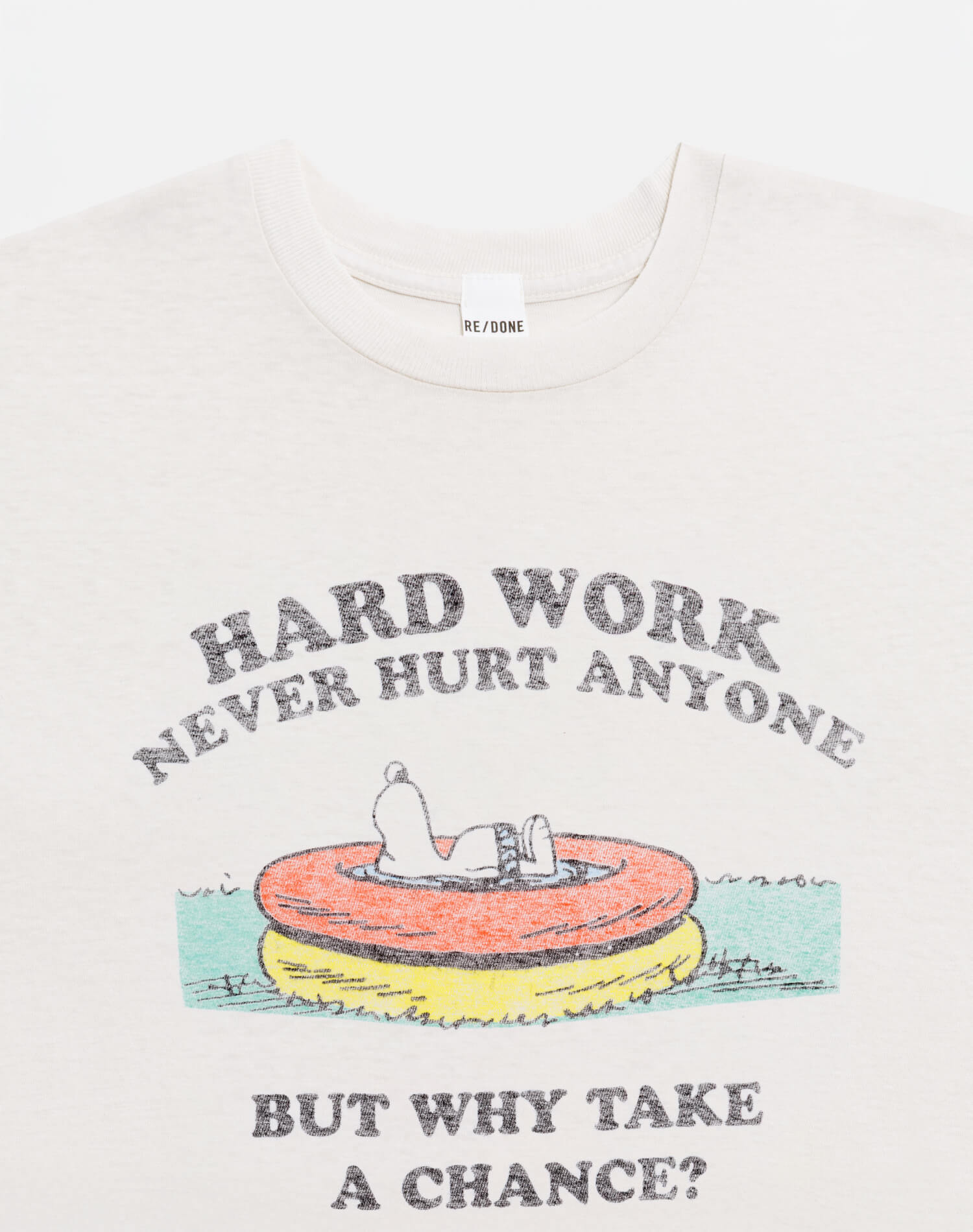 Womens | Classic "Snoopy Hard Work" Tee | Vintage White