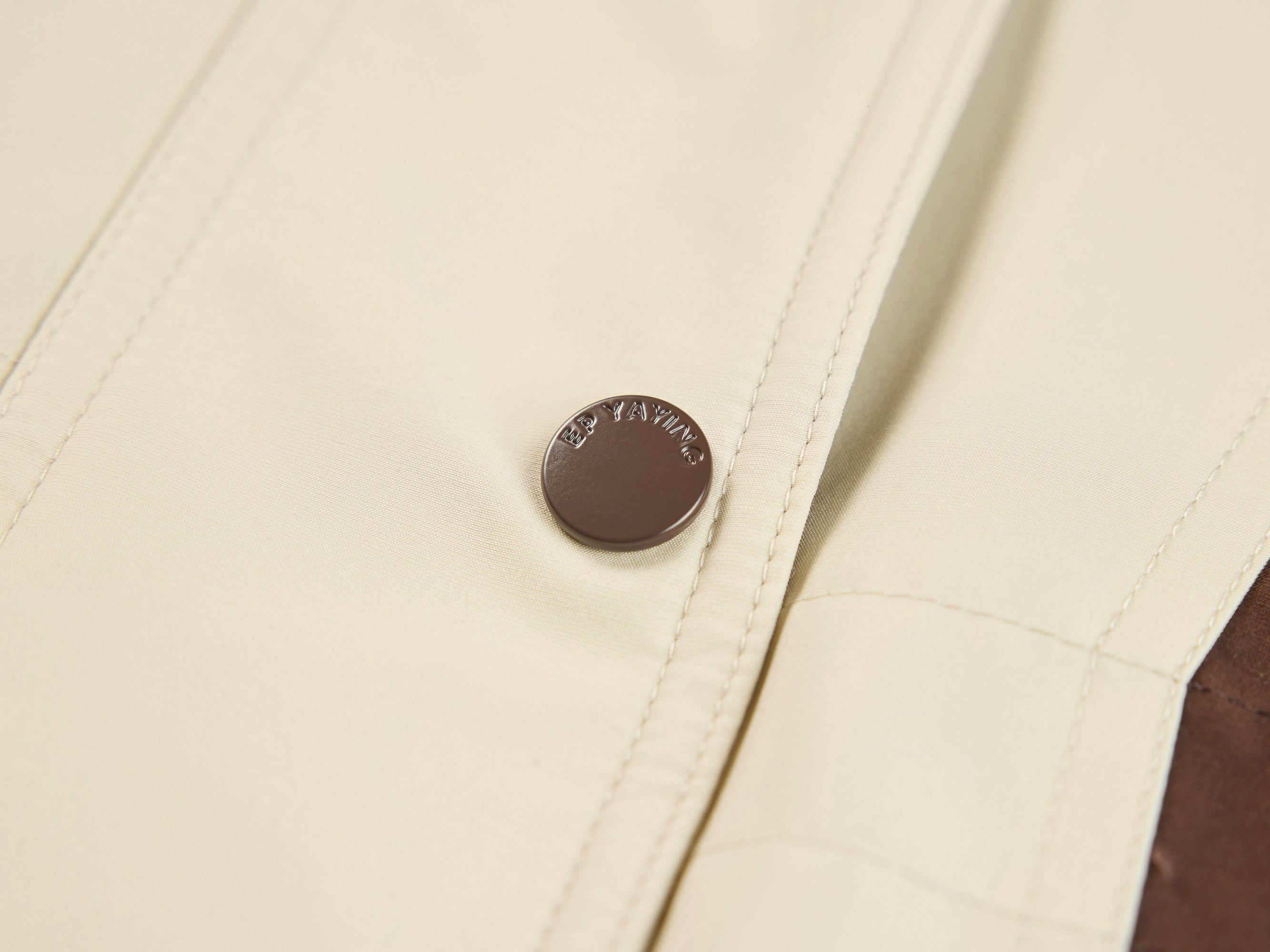 Contrast Trim Coat | Beige