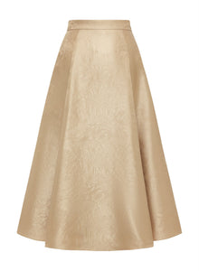 Chinese Style Dark Pattern Skirt | Khaki