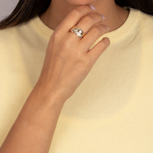 Multi CZ Pear Rimmed Ring - Adina's Jewels