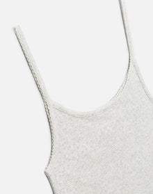 Womens | Hanes Pointelle Jolie Tank | Heather Grey