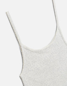 Womens | Hanes Pointelle Jolie Tank | Heather Grey