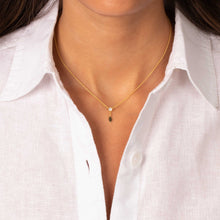 CZ Bezel X Solid Marquise Drop Necklace - Adina's Jewels