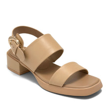 Dantay Sandal Block Heel | Beige Bisque Faux Soft Nappa