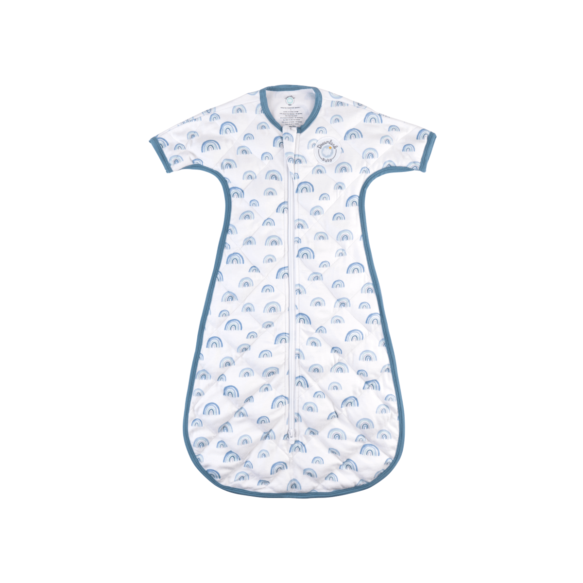 Baby | Bamboo Weighted Transition Swaddle | Blue Rainbow