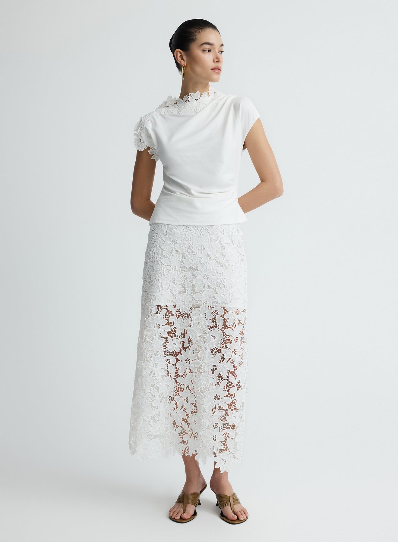 Luna Skirt | White Guipure Lace