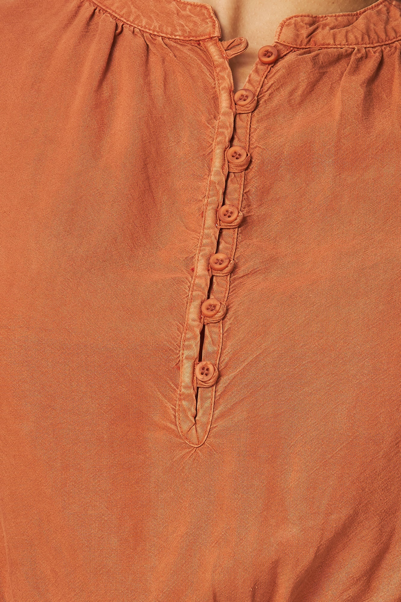 Long Sleeve Elastic Waist Top - Spiced Cinnamon