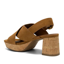 Pura Sandal Platform | Tan Faux Suede (Cork Heel)