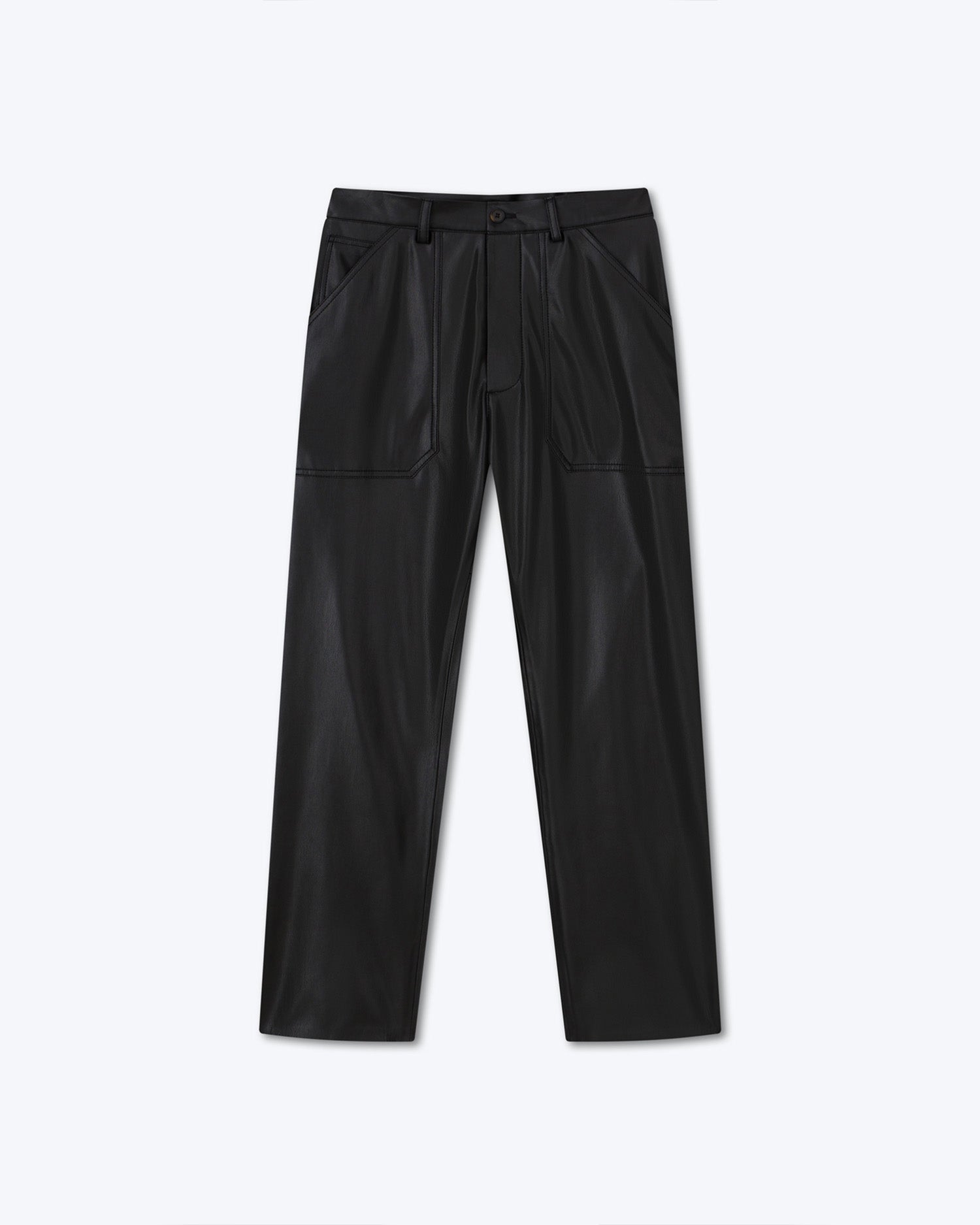 Mens | Jasper Okobor Alt-Leather Workwear Trousers | Black