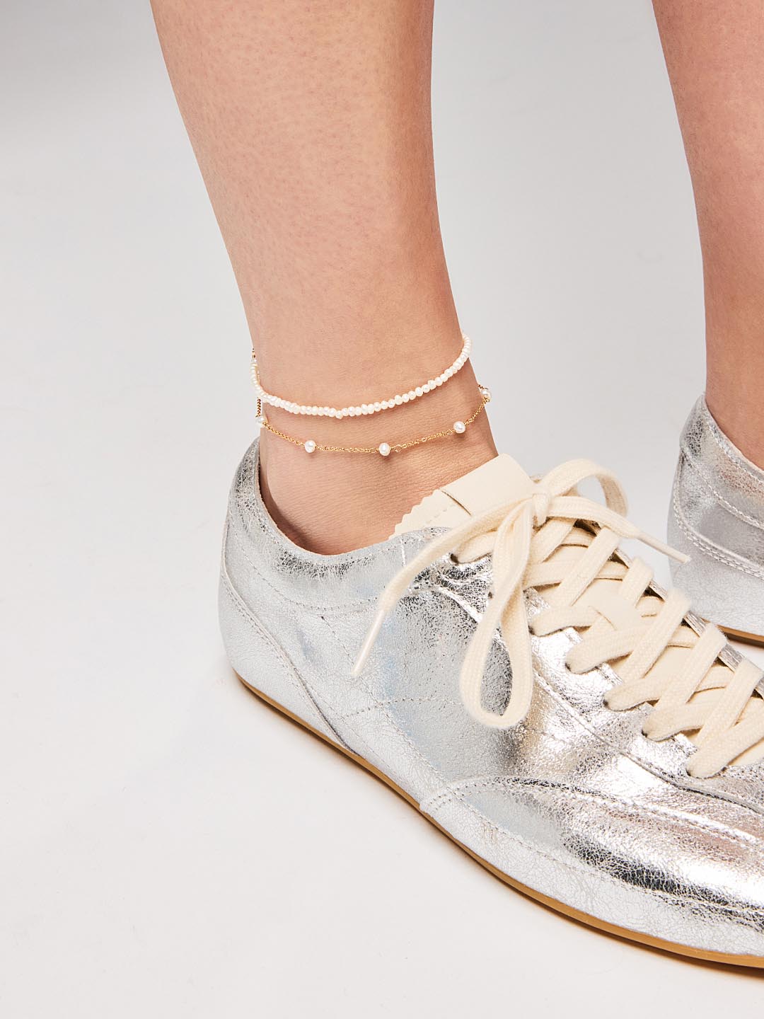 14K Gold Plated Freshwater Pearls Summer Sea Beach Anklet Chain Anklets For Women Ana Luisa Crew Milly