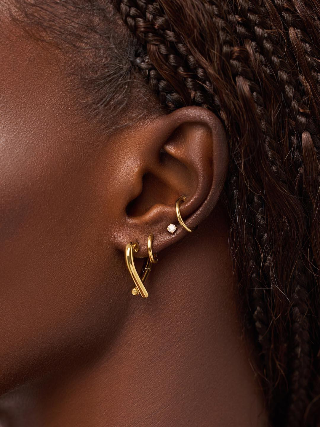 14K Gold Plated Open Hearts Love Valentines Day Statement Hoop Earrings For Women Ana Luisa Keilan