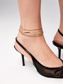 14K Gold Plated Stainless Steel Ball Chain Anklets For Women Ana Luisa Jace