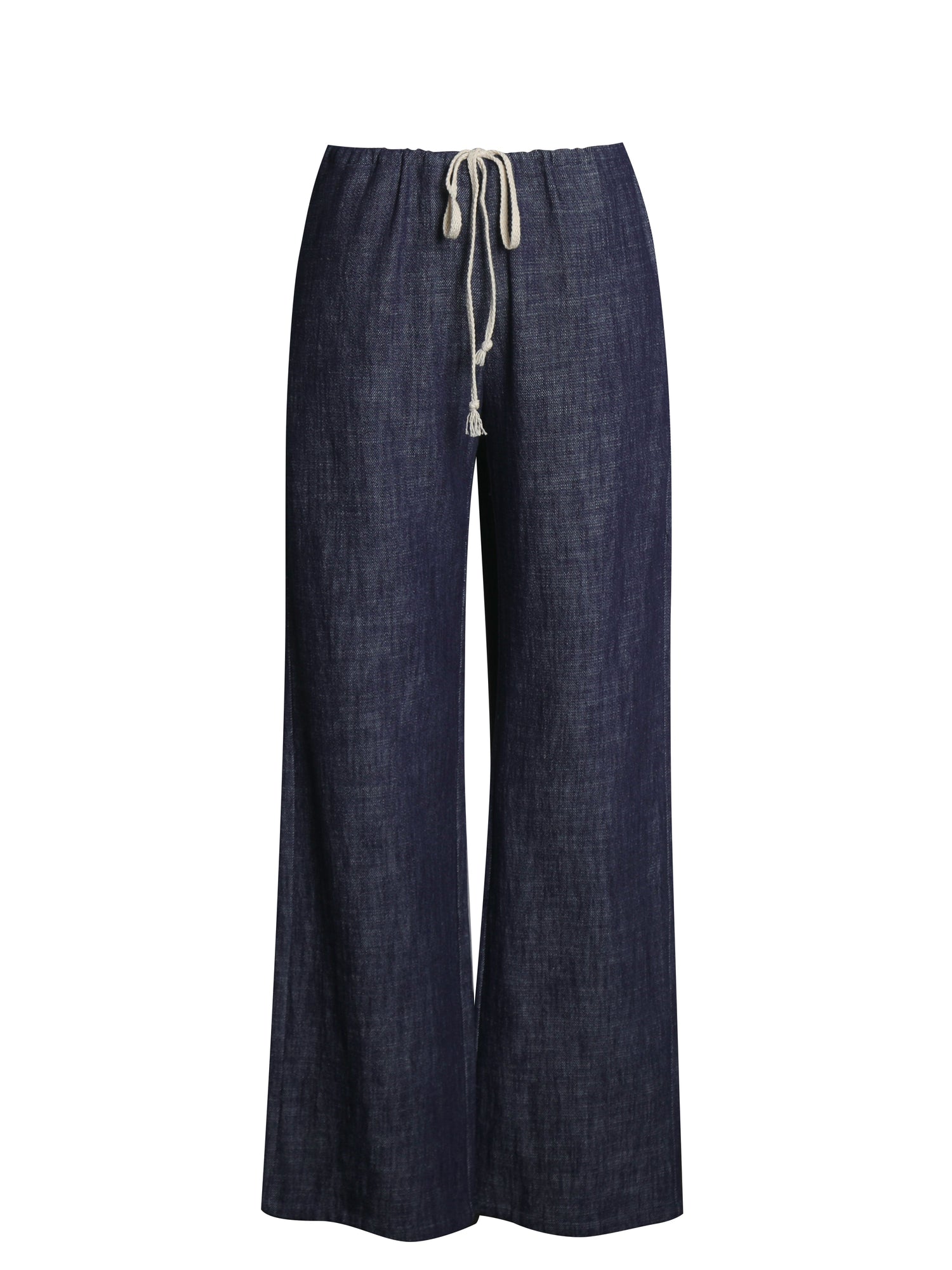 Raffaella Cotton Denim Straight Leg Pants | Navy