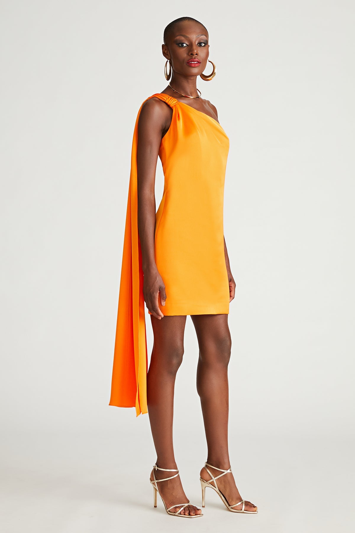 Halston | Jax Dress In Satin | Tangerine