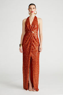 Halston | Svetlana Gown In Foil Sequin | Rooibos