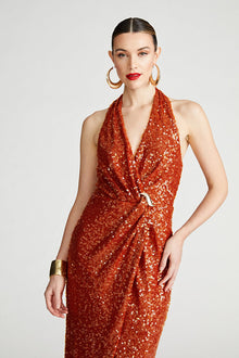 Halston | Svetlana Gown In Foil Sequin | Rooibos