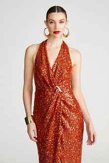 Halston | Svetlana Gown In Foil Sequin | Rooibos