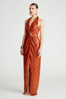 Halston | Svetlana Gown In Foil Sequin | Rooibos