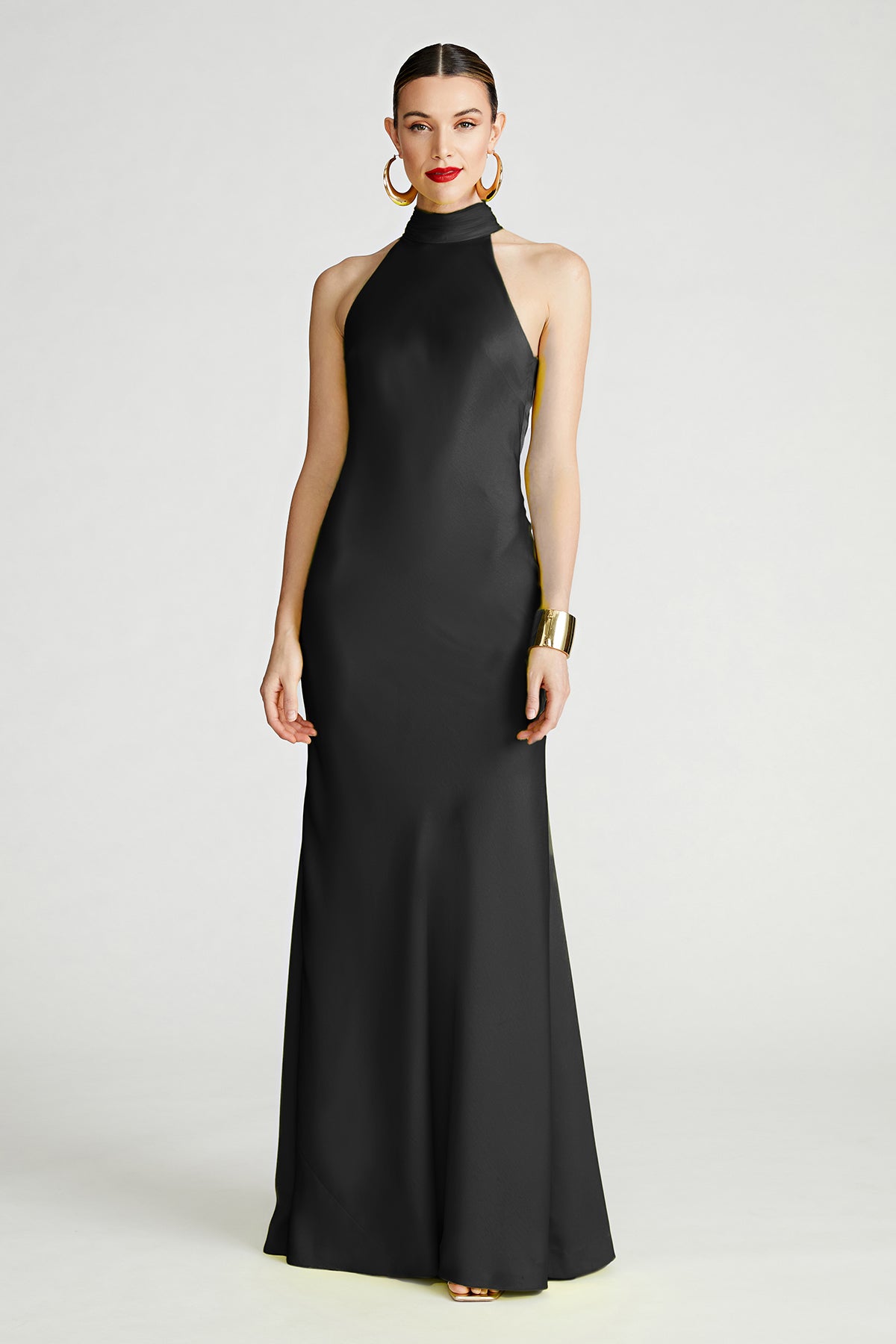 Halston | Speranza Gown In Satin | Black