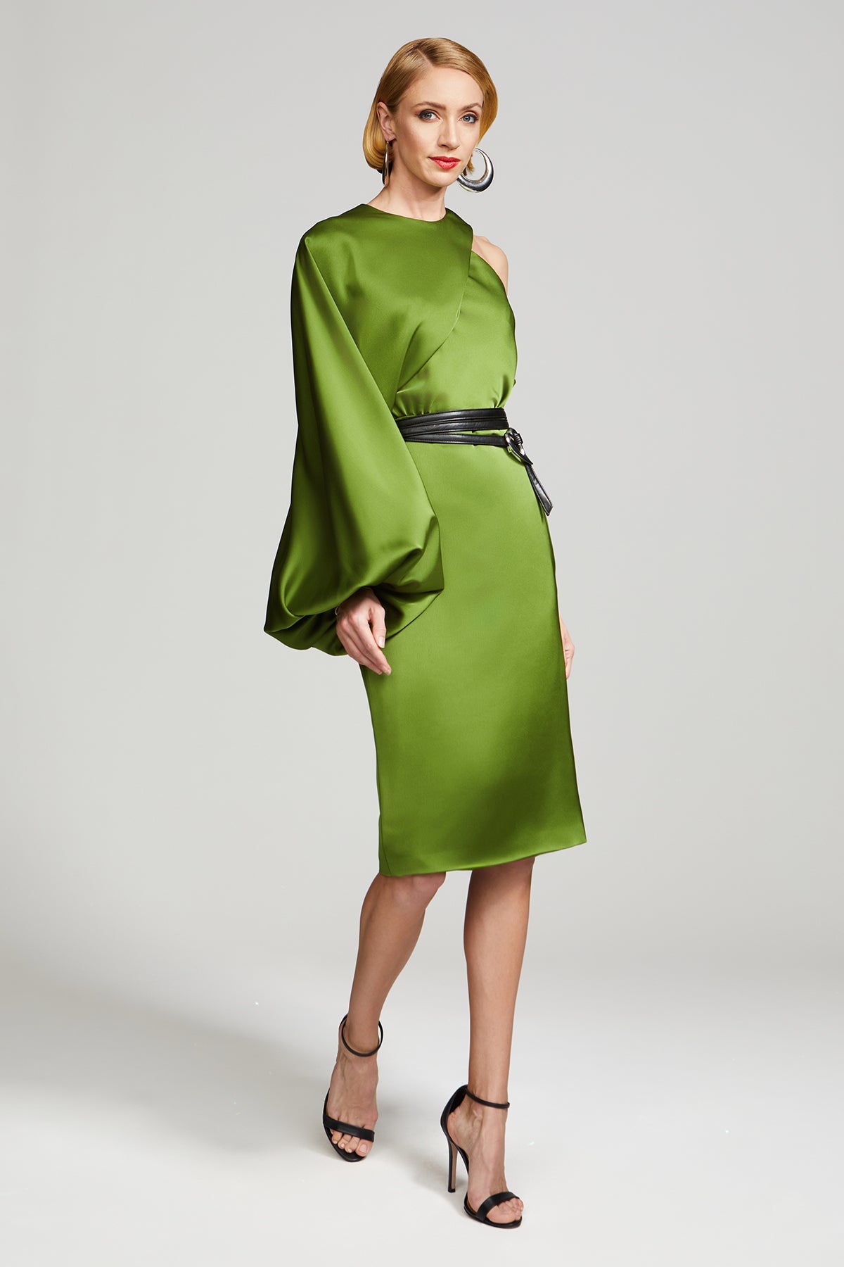 Halston | Christa Dress In Satin | Mojito