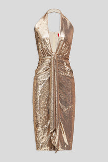 Halston | Sya Dress In Sequin | Light Gold