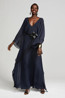 Halston | May Caftan In Chiffon | Absolute Dusk