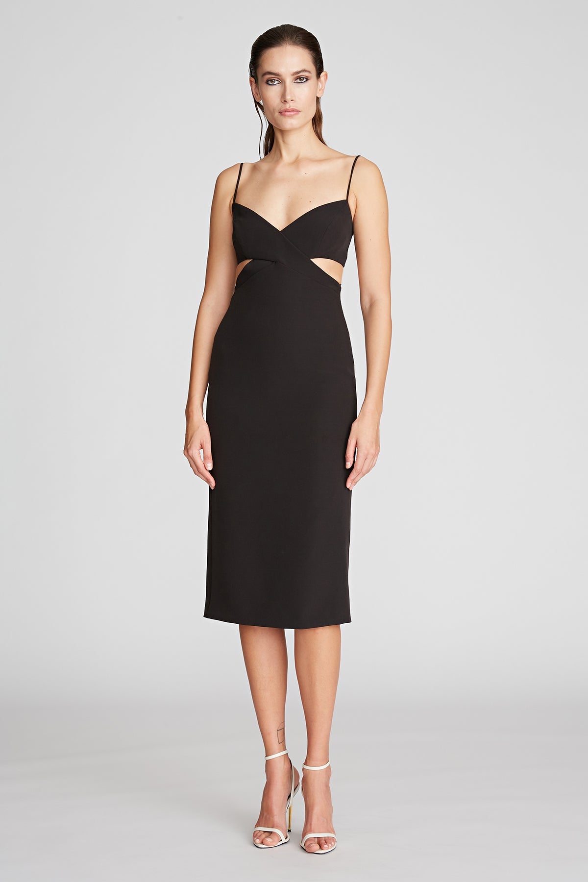 Halston | Lyn Dress In Stretch Crepe | Black