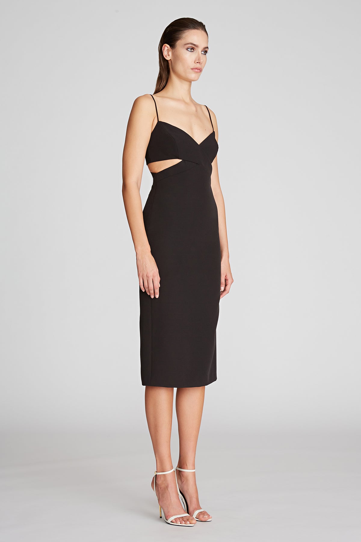 Halston | Lyn Dress In Stretch Crepe | Black
