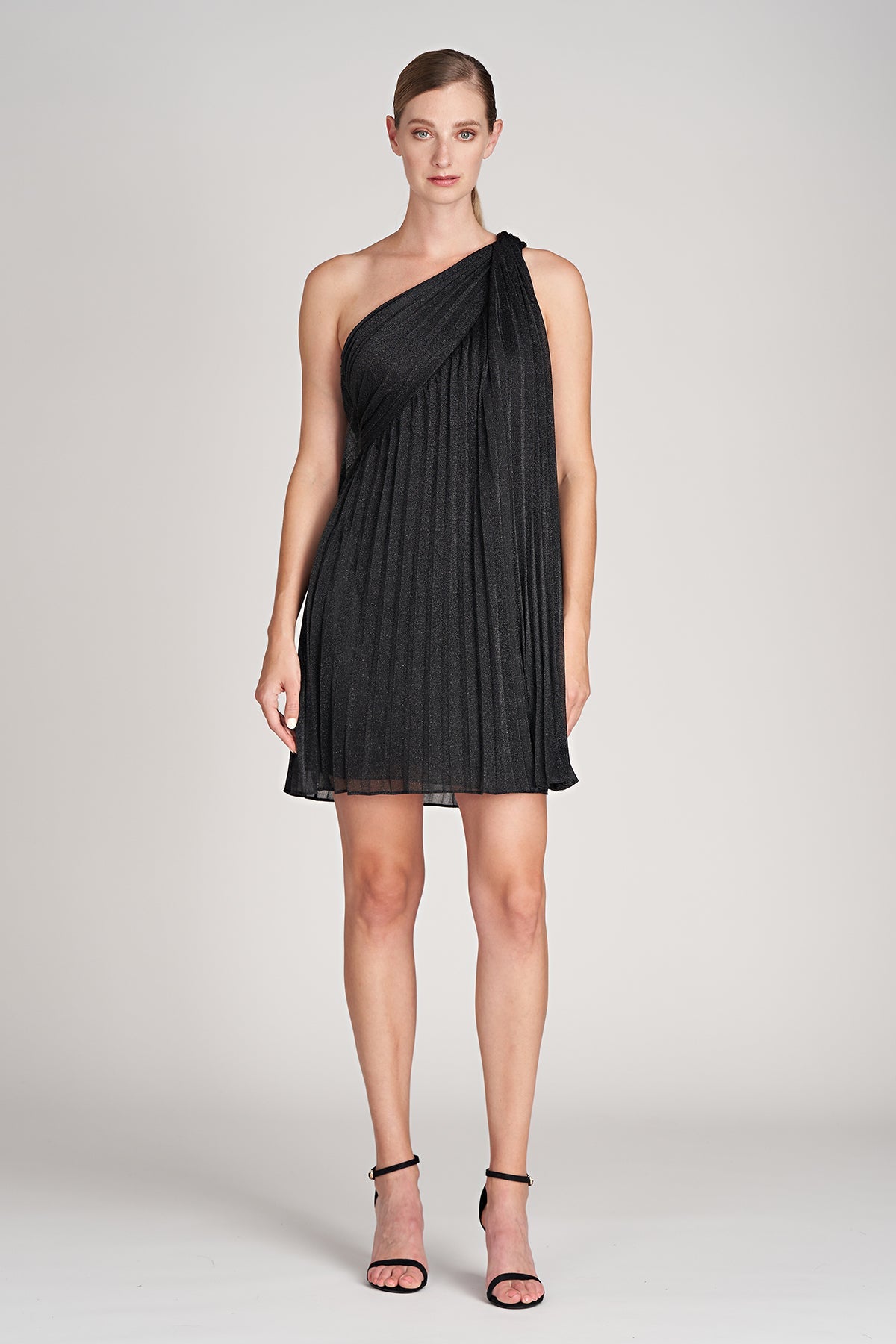 Halston | Clare Dress In Shimmer Jersey | Black
