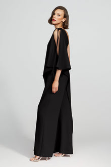 Halston | Ignacia Jumpsuit In Luxe Crepe | Black