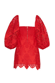 Montauk Dress | Red Embroidered Eyelet