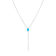 Women | Turquoise Stillwater Lariat | 14k White Gold