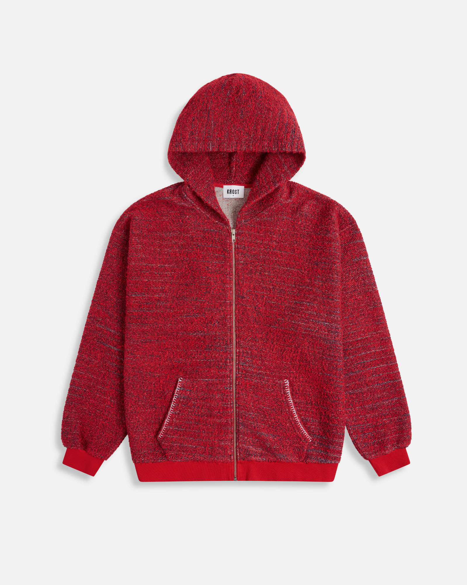 Speckled Terry Zip Hoodie | Fiery Red