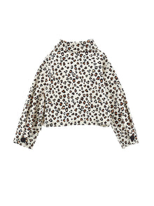 Girls | Animal Print Gabardine Jacket | Leopard Print