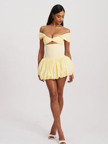 Umika Bubble Hem Mini Dress | Butter Yellow