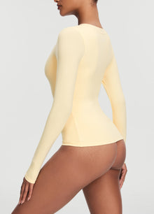 Scoop Neck Long Sleeve Top | Lemon Meringue