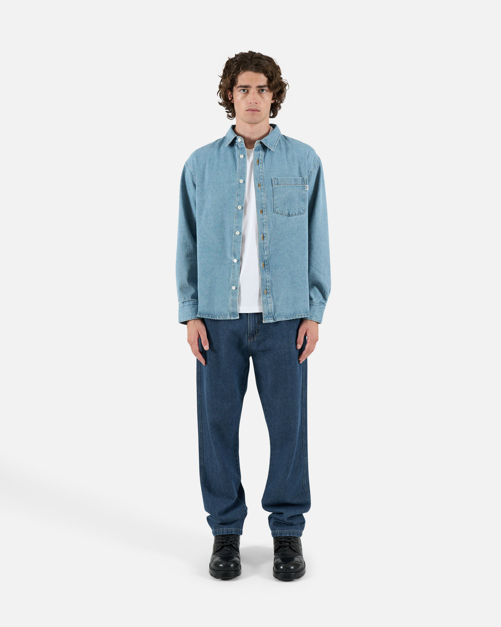 Mid-Stone Denim Shirt | Medium Wash 1