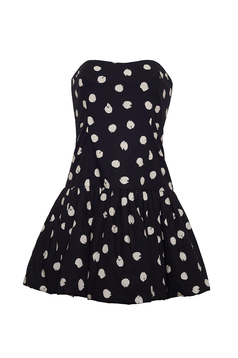 Elena Dress | Spot Black Egret