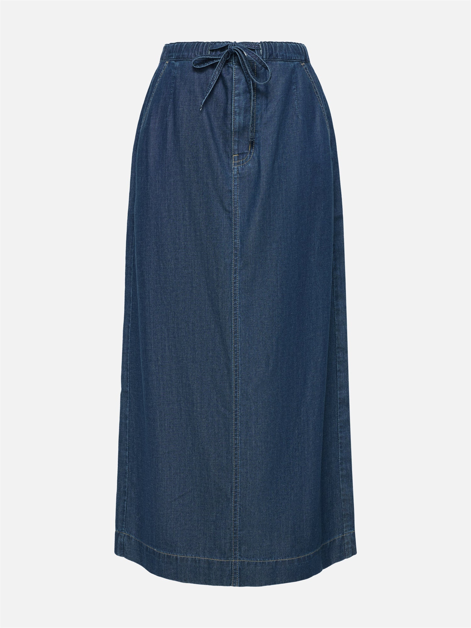 Tencel-Cotton Denim Skirt | Navy