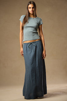 Women | Vintage Ribbed Side Slit Baby Tee | Glass