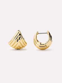 14K Gold Plated Botanica Triangle Braided Statement Huggie Hoops Earrings For Women Ana Luisa Haven