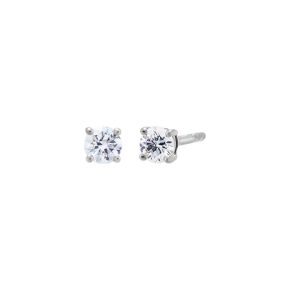 Lab Grown Diamond Solitaire Four Prong Stud Earring 14K - Adina's Jewels
